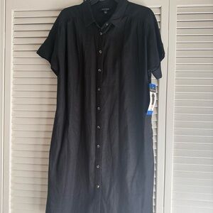 Well Worn Black Button-Up Dress